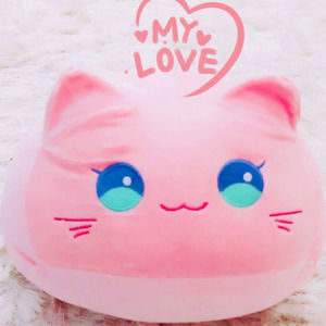🥰BIG PINK PLUSHIE CAT SUPER SOFT PILLOW BRAND NEW! 30cm/12"